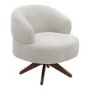 Ver imagem 2 de Poltrona Decorativa Orgânica Living Have Base Madeira Giratória Bouclê Off White - Desk Design