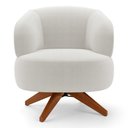Ver imagem 6 de Poltrona Decorativa Orgânica Living Have Base Madeira Giratória Bouclê Off White - Desk Design