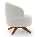 Ver imagem 7 de Poltrona Decorativa Orgânica Living Have Base Madeira Giratória Bouclê Off White - Desk Design
