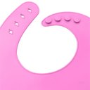 Ver imagem 2 de Babeiro Babador Infantil Com Pega Migalhas Silicone Macio e Confortável - Wp Connect Rosa