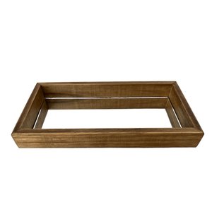 Bandeja Espelhada de Madeira Envernizada - Retangular para Lavabo / Bar / Sala