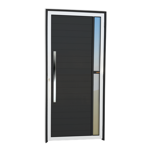 Porta Alumínio Lambril Visione c/Puxador e.Mix Preto 100 Brimak
