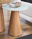 Ver imagem 2 de Conjunto Mesa de Canto Base Cone Laminado e Tampo Redondo Off White 60 e 70 Cm