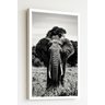 Quadro Decorativo Foto Elefante P&amp;b - 70x50cm:moldura Branca - 1