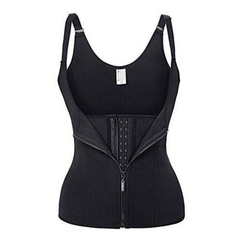 Cinta Modeladora Dupla Compressão Redutor Ziper Cor:preto Ta