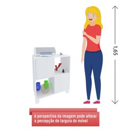 Balcão para Escritório 2 Portas 2 Nichos Kuad Artany - 5