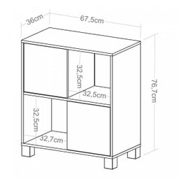 Balcão para Escritório 2 Portas 2 Nichos Kuad Artany - 4