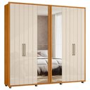Ver imagem 1 de Guarda Roupa Casal 250cm com Espelho Vibe Off/cinamomo Z10 - Mpozenato