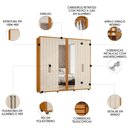 Ver imagem 3 de Guarda Roupa Casal 250cm com Espelho Vibe Off/cinamomo Z10 - Mpozenato
