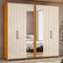Ver imagem 2 de Guarda Roupa Casal 250cm com Espelho Vibe Off/cinamomo Z10 - Mpozenato