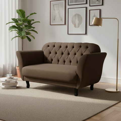 Namoradeira Decorativa Dália Bouclé Marrom