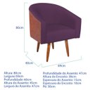 Ver imagem 3 de Poltrona Jade Decorativa Moderna Sala de Estar Quarto Escritório Conforto Corano Nozes e Suede Pés P