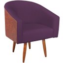 Ver imagem 5 de Poltrona Jade Decorativa Moderna Sala de Estar Quarto Escritório Conforto Corano Nozes e Suede Pés P