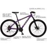 Bicicleta Esportiva Aro 29 Shimano 21 Marcha Suspensão Freio a Disco 531 Quadro 18 Alumínio Roxo/ - 2