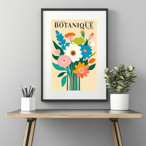 Quadro Buquê de Flores Botanic - 60x48cm:moldura Preta