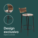 Ver imagem 4 de Kit 2 Bancos para Bancada Cozinha Gourmet Junco Cappuccino Balcão Ilha Banqueta 60cm Itagold