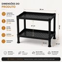 Ver mais imagens de Prateleira Organizadora Preta 2 Andares Multiuso com Bandejas Vazadas Porta Objetos para Cozinha Mes