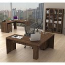 Ver imagem 1 de Conjunto para Home Office 06 Peças Nogal - Tecno Mobili