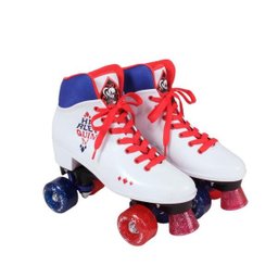 Patins Derby Retro Arlequina Super Hero Girls Bel Sports - 34/35 - Branco - 32mm - 1