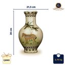 Ver imagem 3 de Vaso Decorativo Cerâmica Craquelada Pintado À Mão Zebra e Coqueiros 39cm Columbus Gold