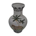 Ver imagem 5 de Vaso Decorativo Cerâmica Craquelada Pintado À Mão Zebra e Coqueiros 39cm Columbus Gold