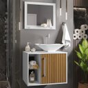 Ver imagem 1 de Conjunto para Banheiro Baden Branco com Cuba e Ripado