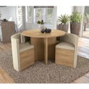 Ver imagem 1 de Mesa de Jantar Nira com 4 Cadeiras Kappesberg - Freijó/linho