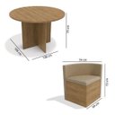 Ver imagem 4 de Mesa de Jantar Nira com 4 Cadeiras Kappesberg - Freijó/linho