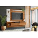 Ver imagem 1 de Painel para Tv até 55 Sala de Estar com Espelho Intense Lukaliam:jequitiba/off White Perolizado