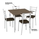 Ver imagem 6 de Conjunto Mesa em Aço Quadrada com 4 Cadeiras - Cromado/Cacau