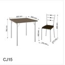 Ver imagem 4 de Conjunto Mesa em Aço Quadrada com 4 Cadeiras - Cromado/Cacau