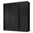 Ver imagem 3 de Guarda-roupa Casal 3 Portas de Correr Preto Nobre Madesa