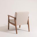 Ver imagem 3 de Poltrona Decorativa Júlia em Algodão Nogueira/Bege com Braços - Ease Móveis
