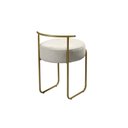 Ver imagem 4 de Puff Sala Redondo Evans Base Metal Gold Tecido Boucle Cores