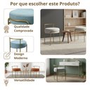 Ver imagem 5 de Puff Sala Redondo Evans Base Metal Gold Tecido Boucle Cores