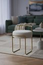 Ver imagem 3 de Puff Sala Redondo Evans Base Metal Gold Tecido Boucle Cores
