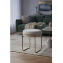 Ver imagem 3 de Puff Sala Redondo Evans Base Metal Gold Tecido Boucle Cores