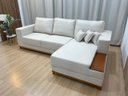Ver imagem 1 de Sofá 3 Lugares 2,50 M Linho Bege Chaise Aline Plus