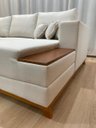 Ver mais imagens de Sofá 3 Lugares 2,50 M Linho Bege Chaise Aline Plus