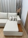 Ver imagem 3 de Sofá 3 Lugares 2,50 M Linho Bege Chaise Aline Plus