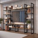 Ver imagem 4 de Estante para Tv 55 Polegadas 185cmx30cm em Ferro com Mdf Estilo Industrial Madrid