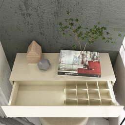 Aparador Nicho Sala Suspenso 1 Gaveta 080 Nobre Off White - Gelius - 7