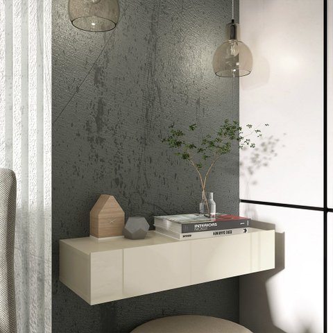 Aparador Nicho Sala Suspenso 1 Gaveta 080 Nobre Off White - Gelius