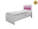Ver imagem 3 de Cama Solteiro Baú Larissa Branco/Rosa