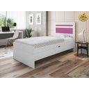 Ver imagem 1 de Cama Solteiro Baú Larissa Branco/Rosa