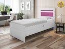 Ver imagem 1 de Cama Solteiro Baú Larissa Branco/Rosa