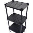 Ver imagem 3 de Estante de Plástico Modular Multiuso 3 Prateleiras 1 Torre Preta Montável 39 Kg Qualyplas 3 PRATELEI