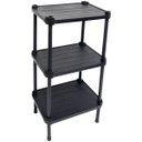 Ver imagem 1 de Estante de Plástico Modular Multiuso 3 Prateleiras 1 Torre Preta Montável 39 Kg Qualyplas 3 PRATELEI