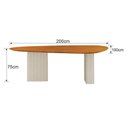 Ver imagem 2 de Mesa para Sala de Jantar Isis Orgânica 2,00m Cinamomo Off White - Leifer