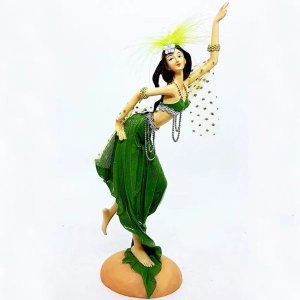 Bailarina dançarina do ventre odalisca em resina - Verde
